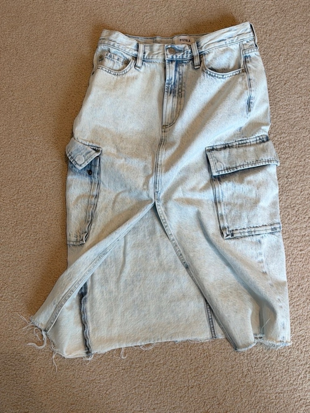 pistola Light Wash Straight-Leg Cargo Jeans
